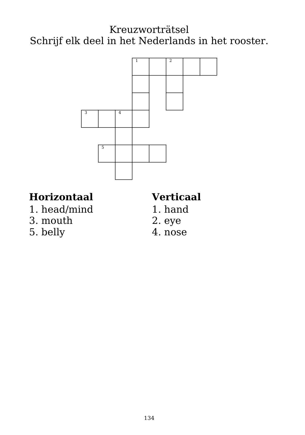 Crossword puzzle from the workbook