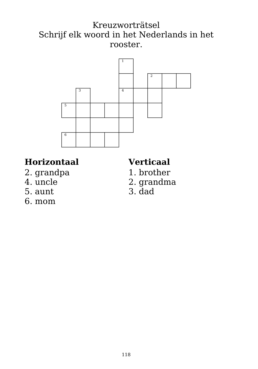 Crossword puzzle from the workbook
