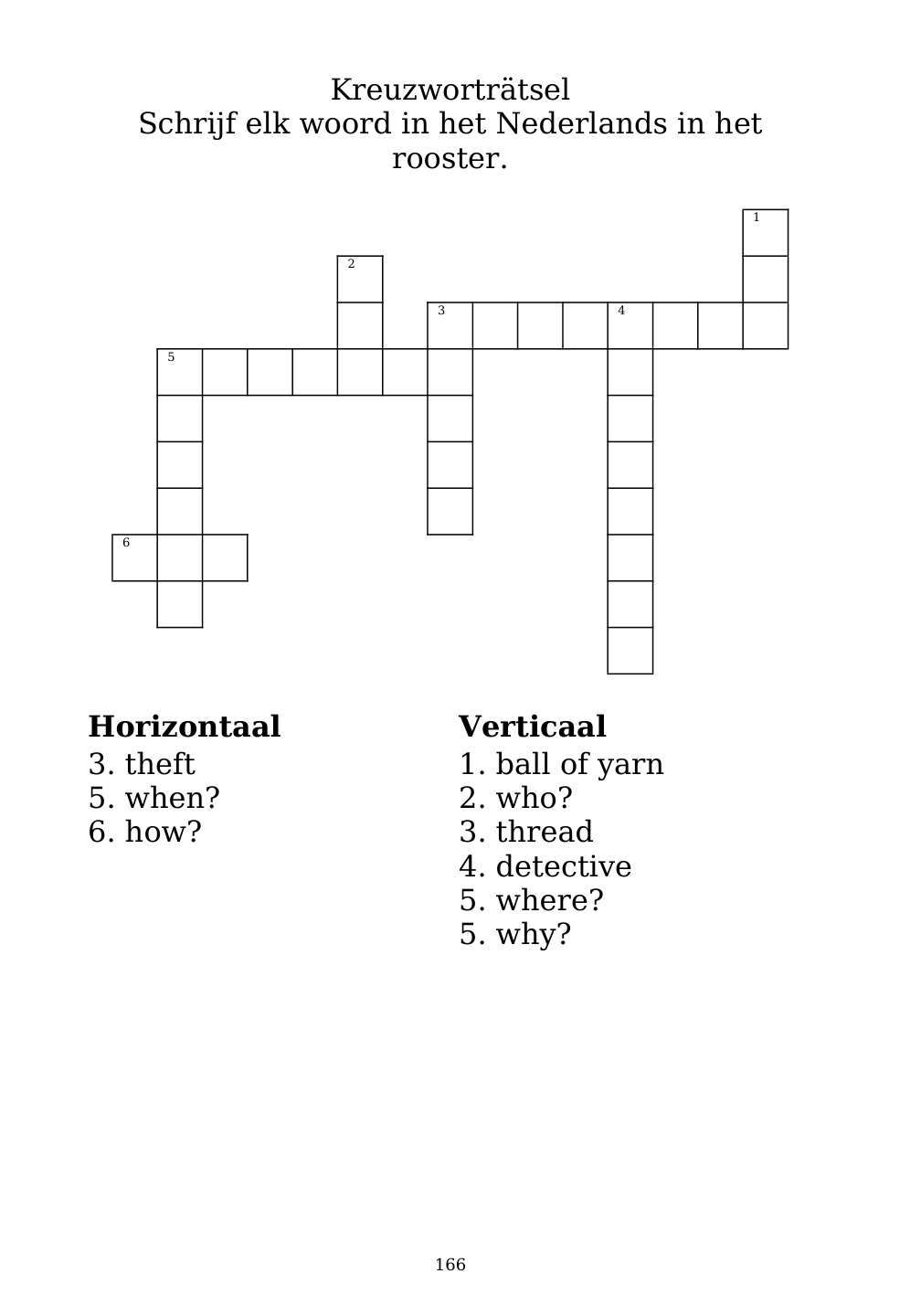 Crossword puzzle from the workbook