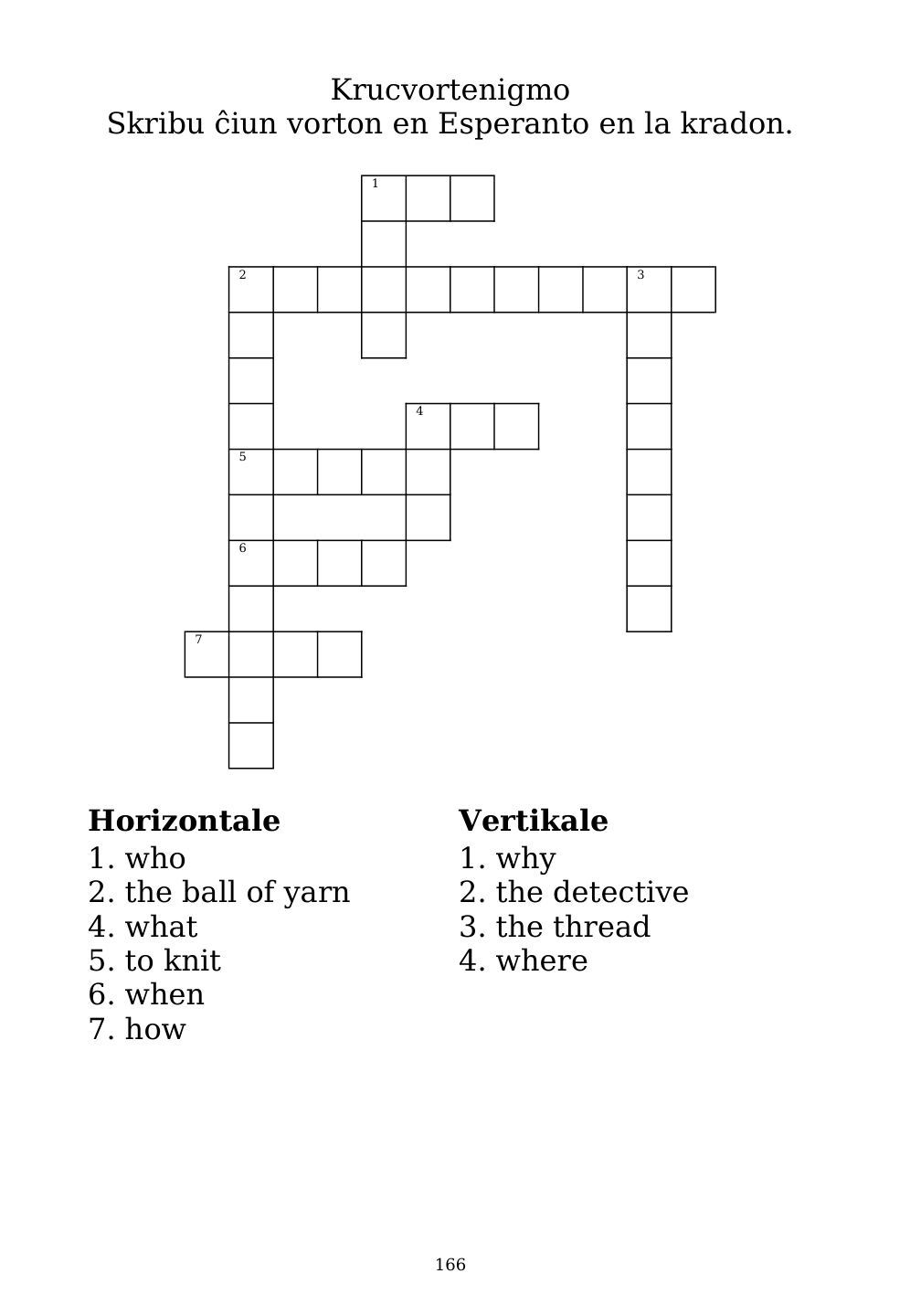 Crossword puzzle from the workbook