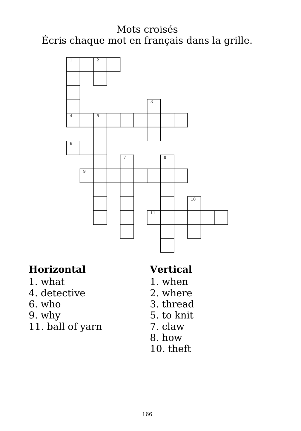 Crossword puzzle from the workbook