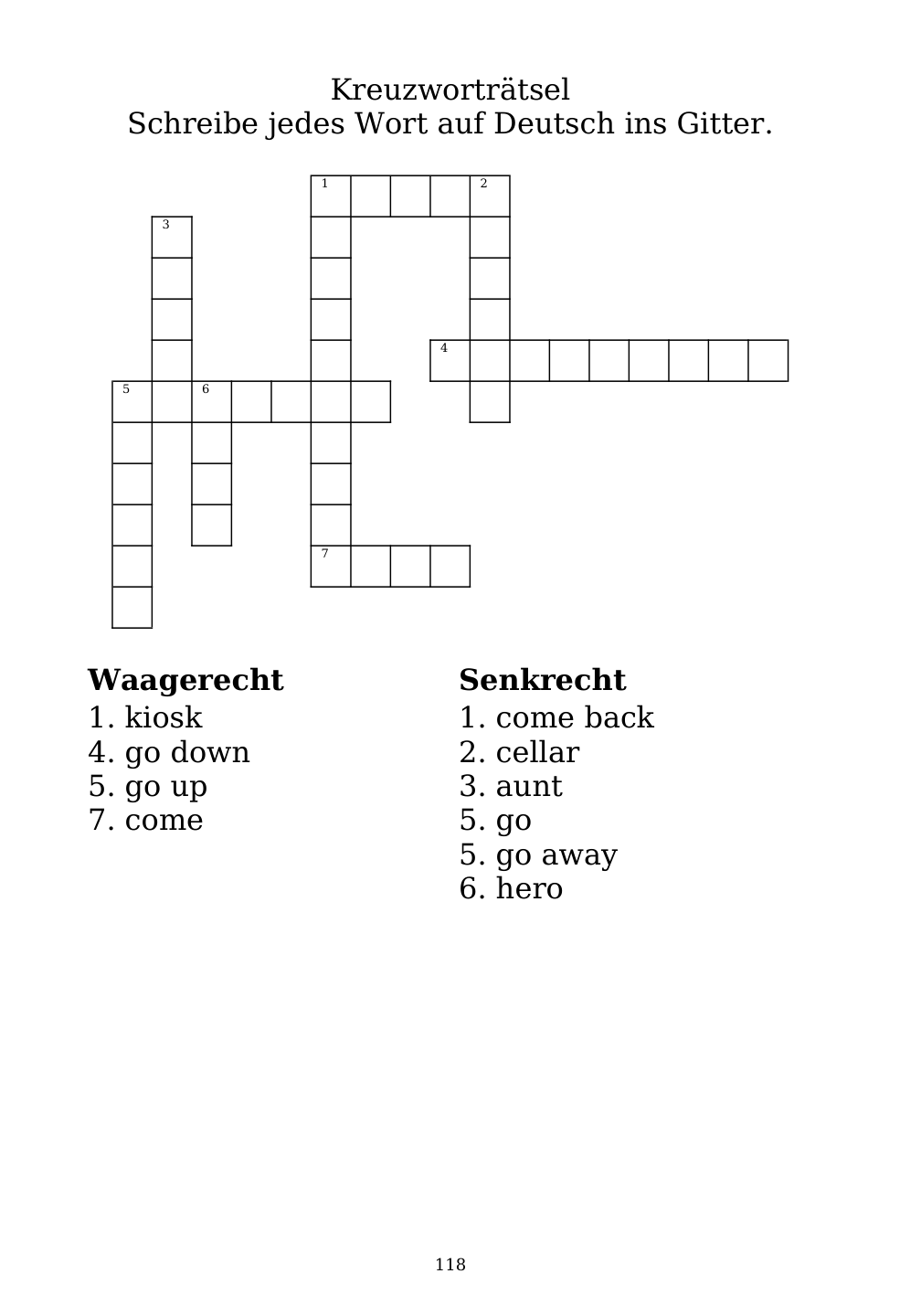 Crossword puzzle from the workbook