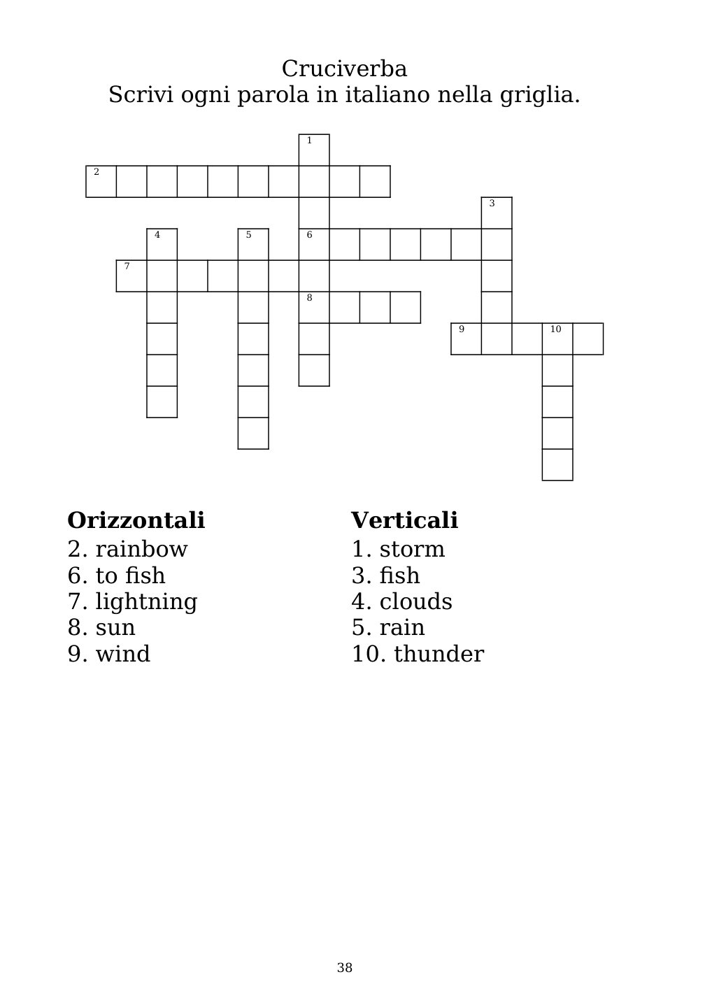 Crossword puzzle from the workbook