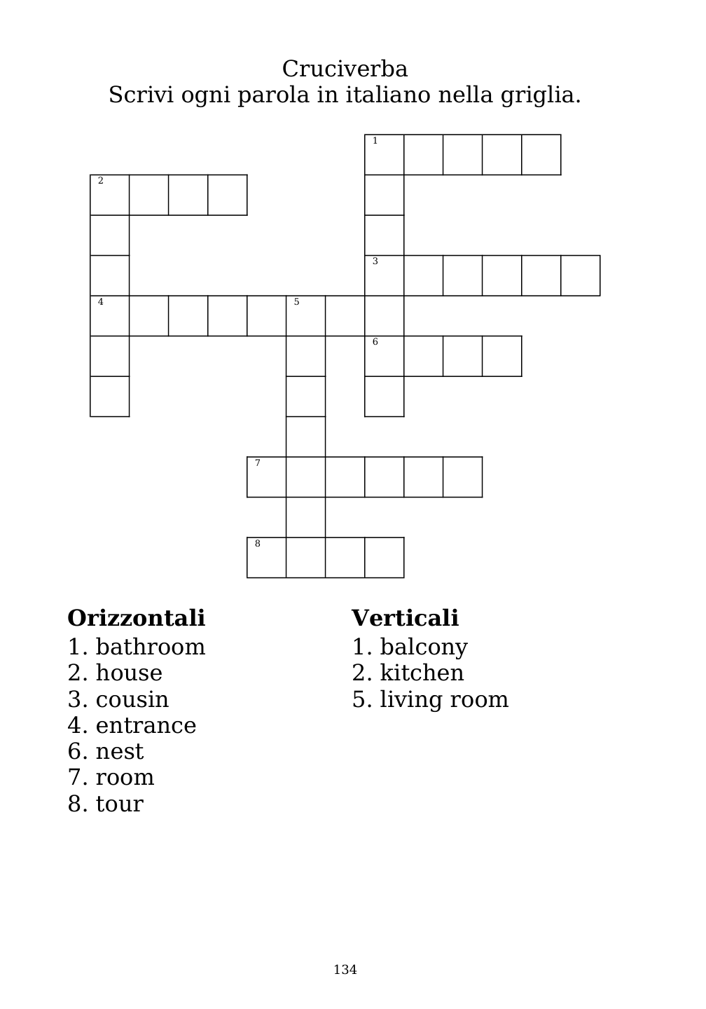 Crossword puzzle from the workbook