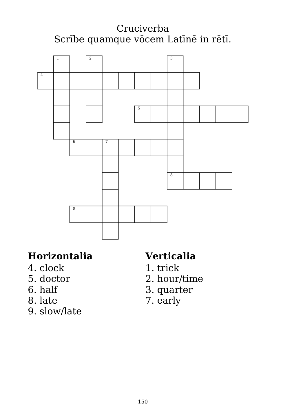 Crossword puzzle from the workbook