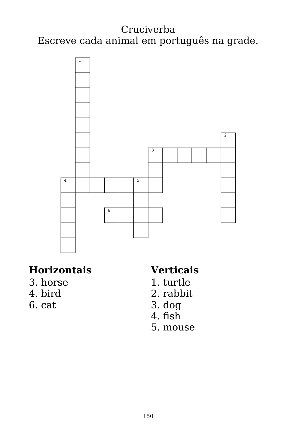 Crossword puzzle from the workbook