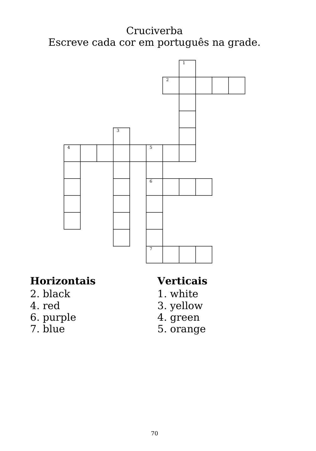 Crossword puzzle from the workbook