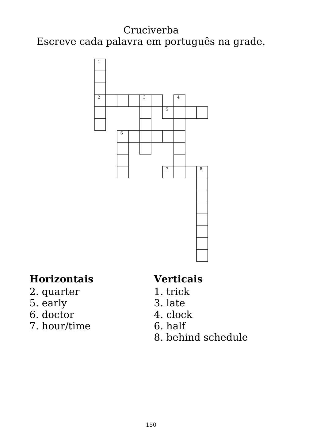 Crossword puzzle from the workbook